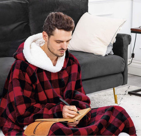 Super Long Flannel Blanket with Sleeves